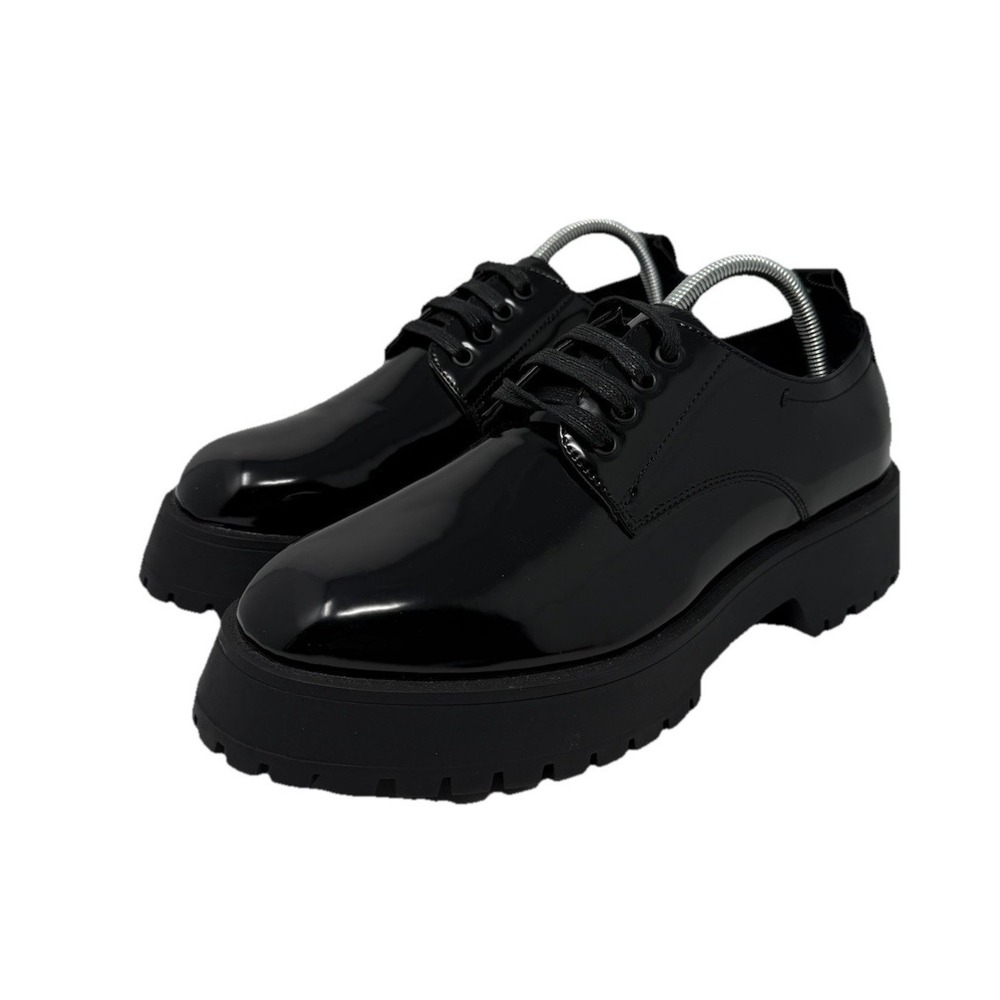 Patent Leather Chunky Oxford Women's Black Platform Lace-Up Asos Design Shoes 10